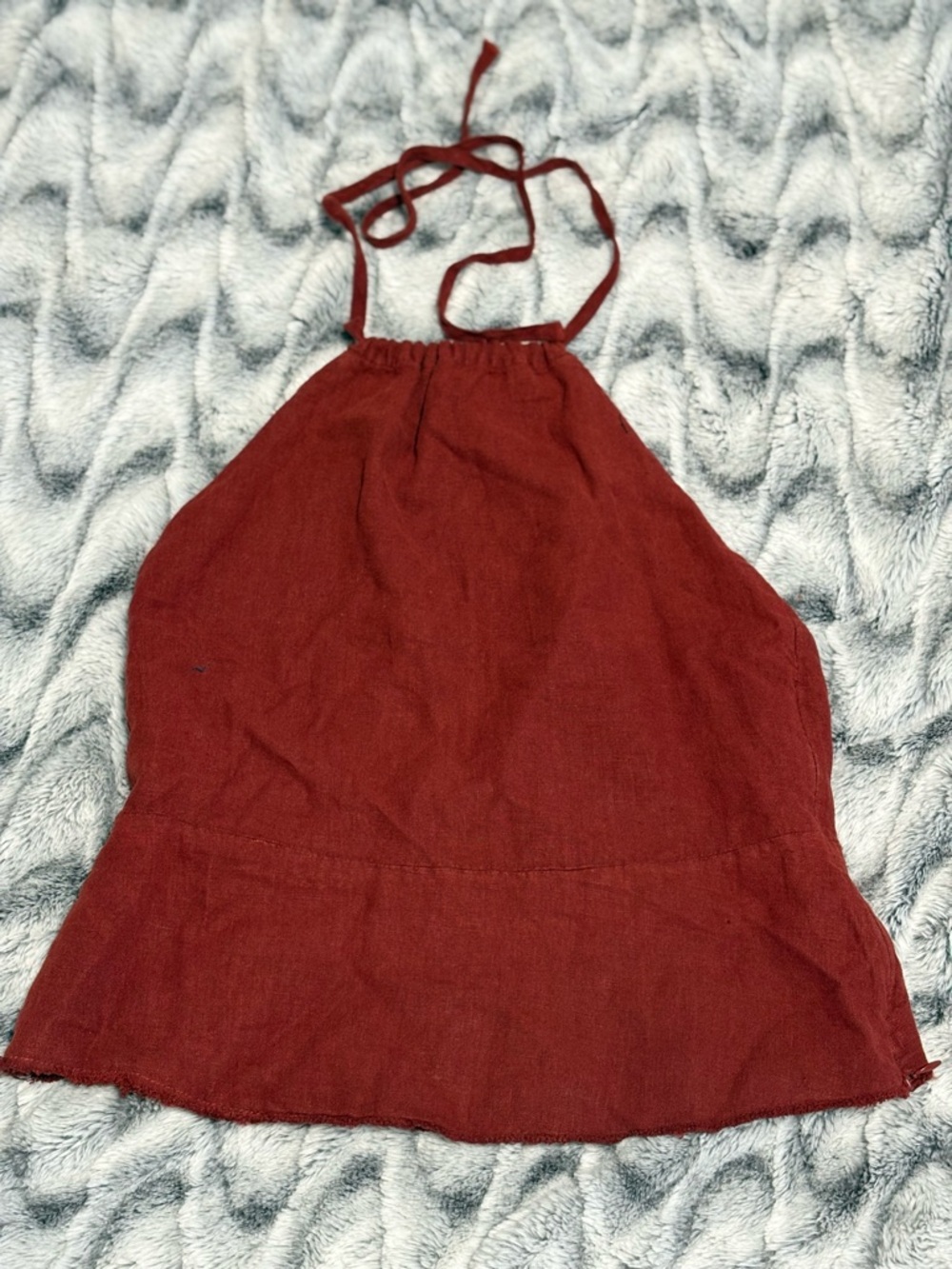 Zara Wine Red Halter Crop Top